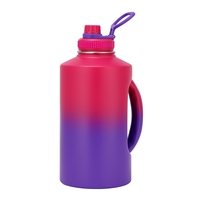 74oz 2200ml demi-gallon bouteilles d'eau de gymnastique sous vide en acier inoxydable thermos sport dégradé logo personnalisé poignée sans BPA bouilloire cruche