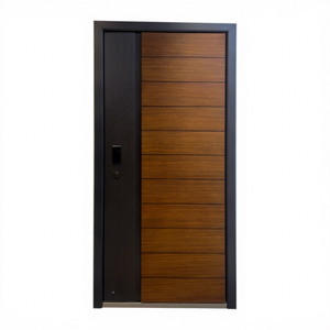 <span class=keywords><strong>Porte</strong></span> d'entrée de villa moderne à charnières avec design de grille colorée et revêtement <span class=keywords><strong>plat</strong></span>, disponible en plusieurs couleurs - Product Image 1