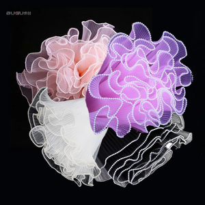 BUGU Pearl Ruffled Wave Net Korean Wrapped Flowers Wrapping Paper Material Wedding Bouquet Decoration