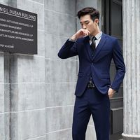 Costumes d'affaires pour hommes Style occidental grande taille S-6Xl 2 pièces ensembles manteau pantalon hommes mariage décontracté solide costume