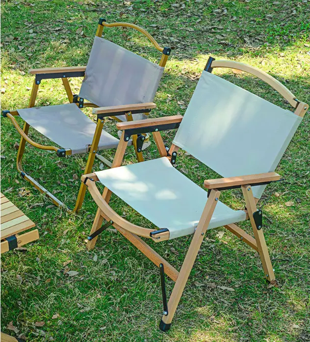 屋外キャンプ折りたたみ椅子無垢材アルミニウムポータブルピクニックキャンプチェア