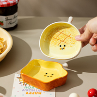 Plat à trempette en porcelaine au design créatif de dessin animé, petit plat de camping mignon et de grande valeur pour la maison, pour vinaigre, huile, sauce soja et condiments