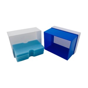 Caja para modelos dentales, blanca y azul, de yeso, para guardar dentaduras postizas, con estuche de almacenamiento completo. - Product Image 3