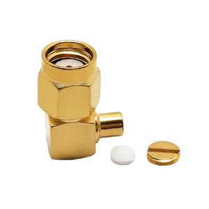 Fabricante RP polaridad inversa SMA macho enchufe 90 grados para RG405 086 "RG402 Cable de RG-402 conector coaxial RF - Product Image 4