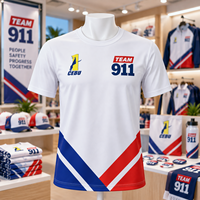 T-shirt en tissu maillé élastique à motif personnalisé, col rond, prix abordable, vente en gros