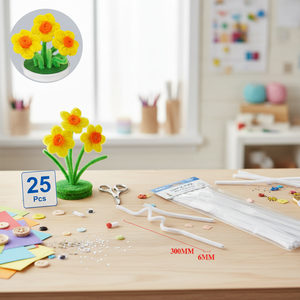 25 Pezzi Scovolini Bianchi 6mm X 300mm per Progetti Creativi e Fai-da-Te, Materiali per Artigianato Marca Peiyong Modello 860133 - Product Image 3