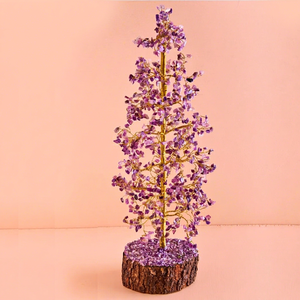 Premium Quality 1000-Chips Natural Gemstone Amethyst Tree Chakra Carved Shadow Carving 16-Inch Office Home Decor Healing Feng - Product Image 1
