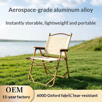 Chaise de camping pliable en alliage d'aluminium, chaise portable Kermit, tissu Oxford renforcé 600D, camping en plein air