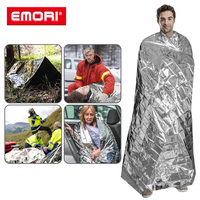 Couverture de survie d'urgence, couverture thermique réutilisable en aluminium, couverture de secours pour le camping et la randonnée