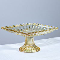 Assiette à fruits, à collation, à dessert, en verre, style nordique, avec pied, prix d'usine, vente chaude