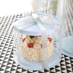 Factory Wholesale Pink Blue Wedding Cake <b>Boxes</b> Single Layer or Double Layer Clear Cake Box - Product Image 2