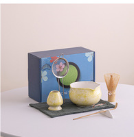 Kit de Voyage Matcha : Bol, Fouet en Céramique, Outils et Accessoires pour le Thé Matcha, Ensemble de Fouets Cérémoniels en Chrome
