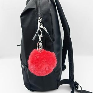 Sturdy <b>Keychain</b> With Plush Ball Customizable Charm Multicolor Polyester Design for Women Handbag Bag Pendant Promotion - Product Image 3