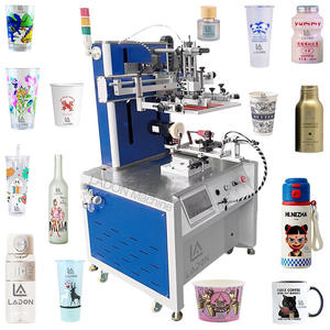Mesin cetak layar <span class=keywords><strong>Semi</strong></span> otomatis pencetak layar Cup botol Motor Servo Multi warna dengan layar sentuh pendaftaran mikro - Product Image 1
