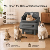 Litière Intelligente Semi-ouverte en Métal et Plastique, Grande Capacité 75L, Toilette Électrique pour Chat, Nettoyage Automatique – Meilleure Vente