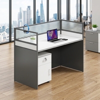 Poste de travail en îlot de bureau, bureau informatique moderne en bois, avec cloison de séparation pour employé, ensemble de mobilier de direction, vente en gros