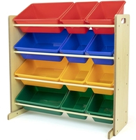 Jouet Organisateur De Stockage avec 12 Bacs En Plastique, bijoux ou autres nécessités Quotidiennes de stockage Naturel/Primaire Collecte Primaire