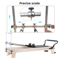 ONEMAX Reformer de Pilates en bois d'érable robuste avec résistance réglable sur rail complet, machine de fitness durable