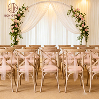 Chaise à dossier croisé en bois massif durable pour événements, mariages, banquets et fêtes en extérieur – Idéale pour les lieux hôteliers