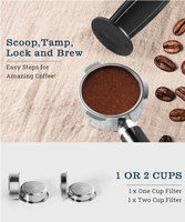 ANBOLIFE Máquina de Café Compacta con Extracción en Frío y Funcionamiento Silencioso, Concepto de Cafetería en Casa, para Lattes y Cappuccinos con Molinillo Integrado