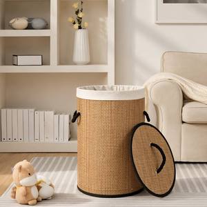 Cesto de <span class=keywords><strong>Ropa</strong></span> de Bambú CF al por Mayor, Redondo y Rectangular, con Asa de Cuerda, Tapa y Cesto Tejido <span class=keywords><strong>para</strong></span> <span class=keywords><strong>Ropa</strong></span>, Organizador Combinado <span class=keywords><strong>para</strong></span> Dormitorio y Baño - Product Image 6