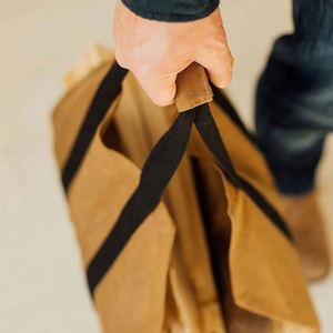 BSCI Factory Waxed Canvas Firewood Carrier <b>Log</b> Tote <b>Bag</b> Durable Firewood Tote <b>Bag</b> Heavy Duty Firewood Carrier - Product Image 3