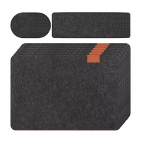 Ensemble de sets de table, sous-verres et pochettes à couverts en feutre personnalisables avec logo, résistants à la chaleur et lavables, pour table à manger