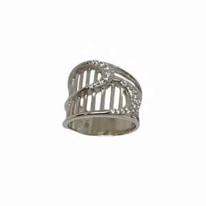 Anillo Moderno para Mujer en Plata de Ley MGA-925 con Circonita Ovalada, Bañado en Rodio, Estilo Romántico, Joyería de Moda - Product Image 1