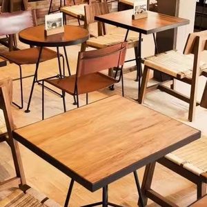 Nuovo Tavolo da Pranzo <span class=keywords><strong>per</strong></span> Ristorante 2024, Arredamento Commerciale con Piano <span class=keywords><strong>in</strong></span> <span class=keywords><strong>Legno</strong></span> e <span class=keywords><strong>Gambe</strong></span> <span class=keywords><strong>in</strong></span> Metallo - Product Image 5