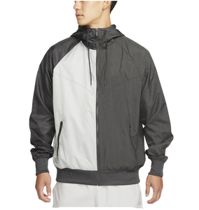 Chaqueta cortavientos con capucha para hombre, con logo personalizado, cierre completo, impermeable, para senderismo, producto único. - Product Image 1