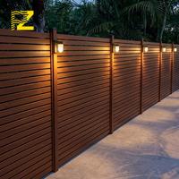 Clôture de jardin en aluminium, pour extérieur, jardin, cour, piscine, revêtement poudré noir, lames horizontales, antirouille, sur mesure