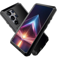 Casing ponsel silikon tahan guncangan, casing ponsel tahan air tahan debu aluminium logam silikon kasar tugas berat untuk iPhone 15 14 13 12 11 Mini Pro Max
