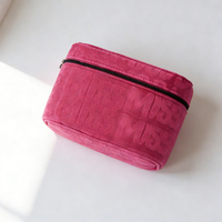 Étui à maquillage personnalisé écologique avec logo personnalisé, fermeture à glissière, sac de maquillage de voyage pour le rangement quotidien des articles de toilette, tissu éponge