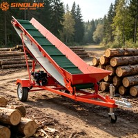 Fendeuse de bûches SINOLINK FC500 Plus 5m à essence avec élévateur de bûches, moteur/pompe et courroie en caoutchouc de 500 mm pour bois de chauffage extérieur