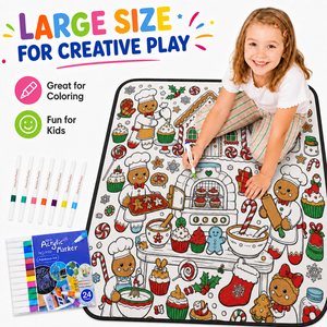 Juego <span class=keywords><strong>de</strong></span> <span class=keywords><strong>Manta</strong></span> para Graffiti DIY, 24 Marcadores Lavables, <span class=keywords><strong>Manta</strong></span> <span class=keywords><strong>de</strong></span> Terciopelo Suave Reutilizable para Colorear, Regalo Educativo para Niños, Dibujo a Mano, Personalizable - Product Image 3