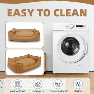 Luxuriöses Rechteckiges Haustierbett Premium Indoor Katzen- und Hundenest mit Kunstleder Komfortables Kunstfell Jetty-Bett - Product Image 3