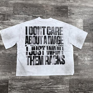 カスタムグラフィックホワイトTシャツメンズデザイナーTシャツPersonnalis é ストリートウェアプリント箱入りTシャツトリプルレイヤーTシャツ - Product Image 5