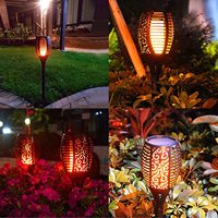 Décoration de paysage Flammes scintillantes Jardin Étanche Extérieur Danse Flammes Lumières Torche Lampe de Poche Led Solaire Flamme Lumière