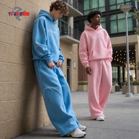 Ensemble survêtement décontracté Y2K streetwear pour homme : pantalon de jogging baggy et sweat à capuche, personnalisable avec logo, deux pièces, en molleton épais de coton, coupe oversize