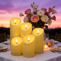 Bougies Pilier LED en Plastique de 3 Pouces à Flamme Dansante, Alimentées par Piles, pour Décoration d'Intérieur, Halloween et Anniversaires