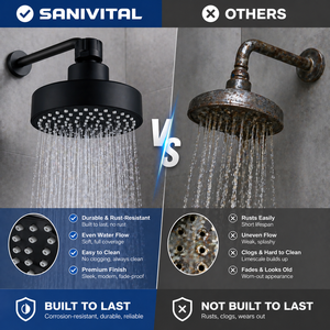 SANIVITAL Robinet <span class=keywords><strong>de</strong></span> <span class=keywords><strong>salle</strong></span> <span class=keywords><strong>de</strong></span> <span class=keywords><strong>bain</strong></span> à économie d'eau <span class=keywords><strong>de</strong></span> haute qualité, bec verseur à fonction unique, pommeau <span class=keywords><strong>de</strong></span> douche supérieur - Product Image 4