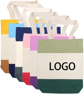 Excellent Quality Canvas Tote Bags Organizer With Logo Custom Canvas Shoulder Tote Shopping Traveling