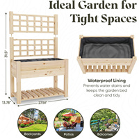 Grand bac à légumes et fleurs surélevé en bois écologique avec revêtement vinyle, style ferme, pour la culture à domicile