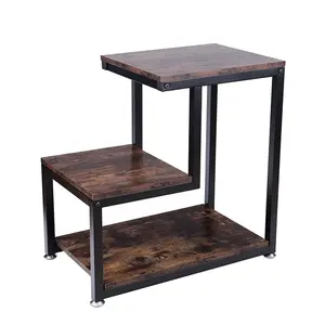 طاولة طرفية خشبية عصرية على شكل سلم