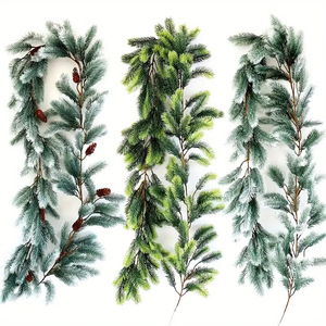 Cryptage Arbre De Noël Rotin Décoration Murale Salon Feuille Aiguille Pin Aiguille Décoration Vigne Artificielle - Product Image 4