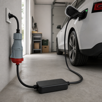 Adaptateur de chargeur de véhicule électrique 16A avec prise Schuko vers prise CEE 5P 16A