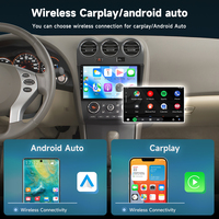 Autoradio Android Podofo 9 pouces 4+64G 2 Din pour Nissan Altima 2008-2012, Carplay/Android Auto sans fil, GPS, RDS, WIFI, OEM
