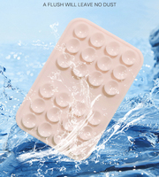 Vente chaude 24 pièces double face en silicone téléphone ventouse support de téléphone en direct avec impression de logo
