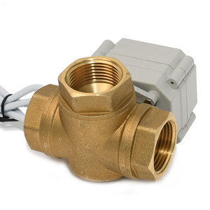 Vanne à boisseau sphérique horizontale en laiton à trois voies Tonhe 1 avec actionneur électrique pour traitement de l'eau DN25 - Product Image 3