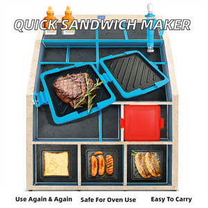 <span class=keywords><strong>Mini</strong></span> moules carrés en silicone <span class=keywords><strong>pour</strong></span> sandwichs et tartes, à chauffe rapide, revêtement PTFE, compatibles micro-ondes, bleu, durables et faciles à utiliser - Product Image 2